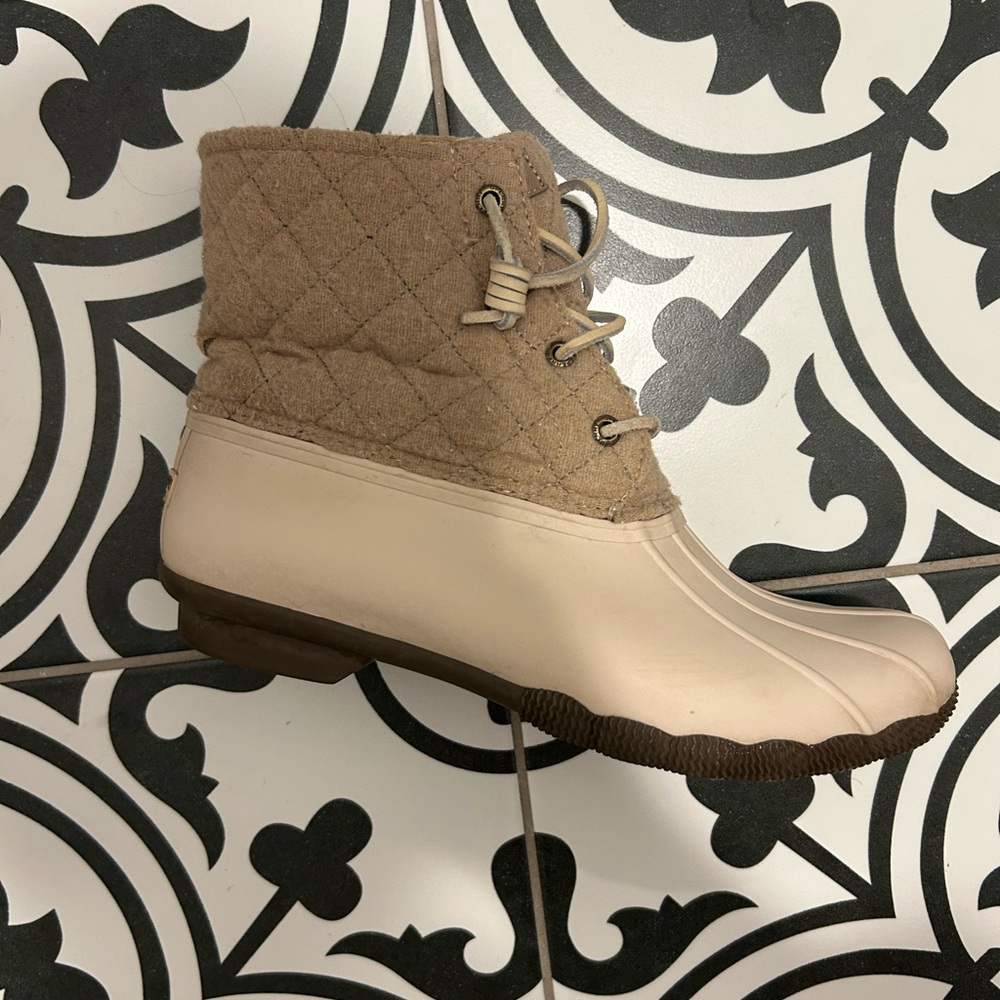 Sperry Taupe and Light Brown Women's Winter Rain Boots - Picture 3 of 6